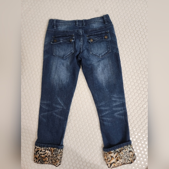 Leopard cuff denim Capri pants - Picture 7 of 8